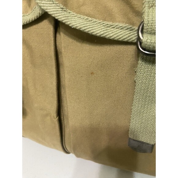 Vintage Chaps Ralph Lauren Canvas Khaki Duffel Bag 3 Pockets Military Surplus - Picture 5 of 16